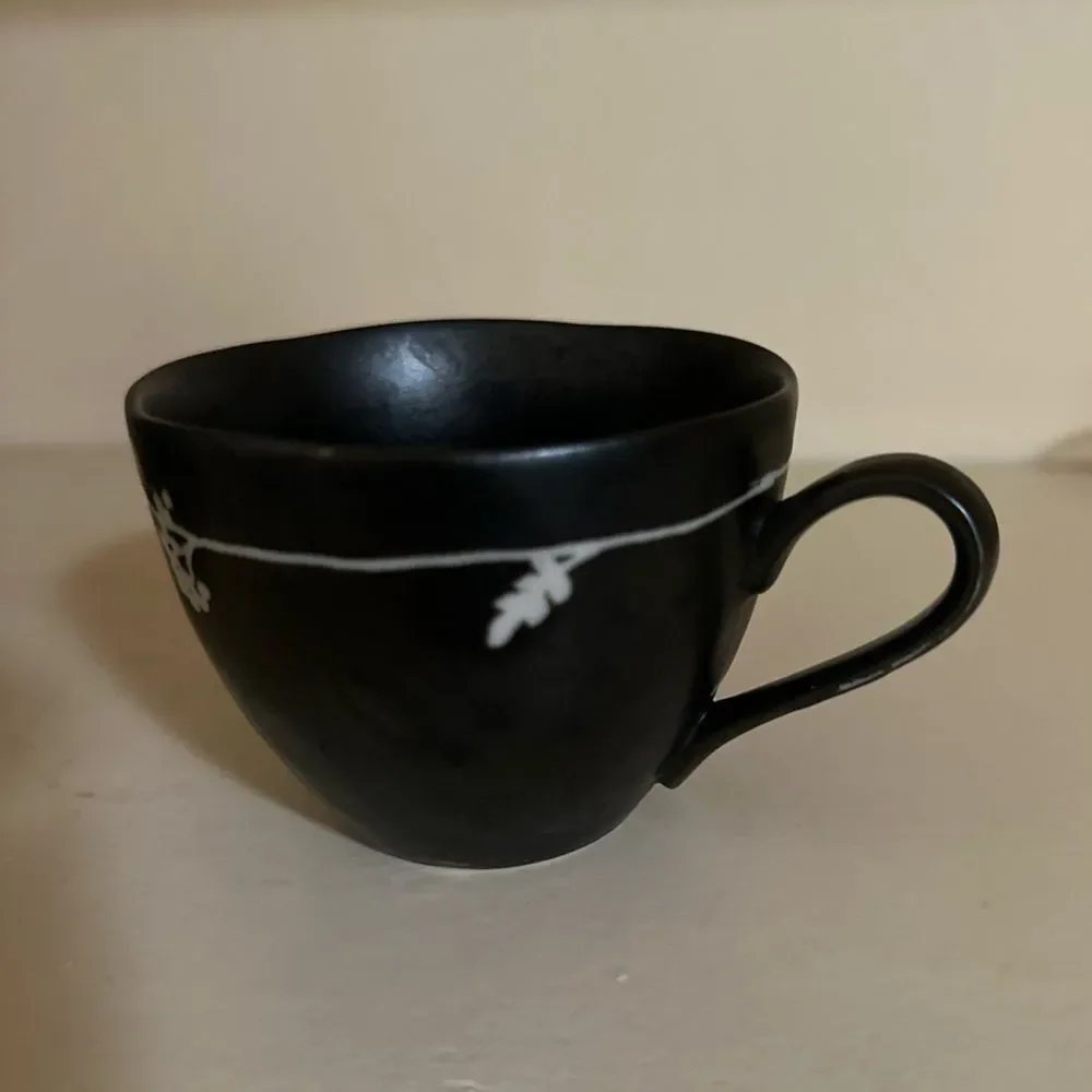 Set of Two Kansai Japanese Tea Cups Black